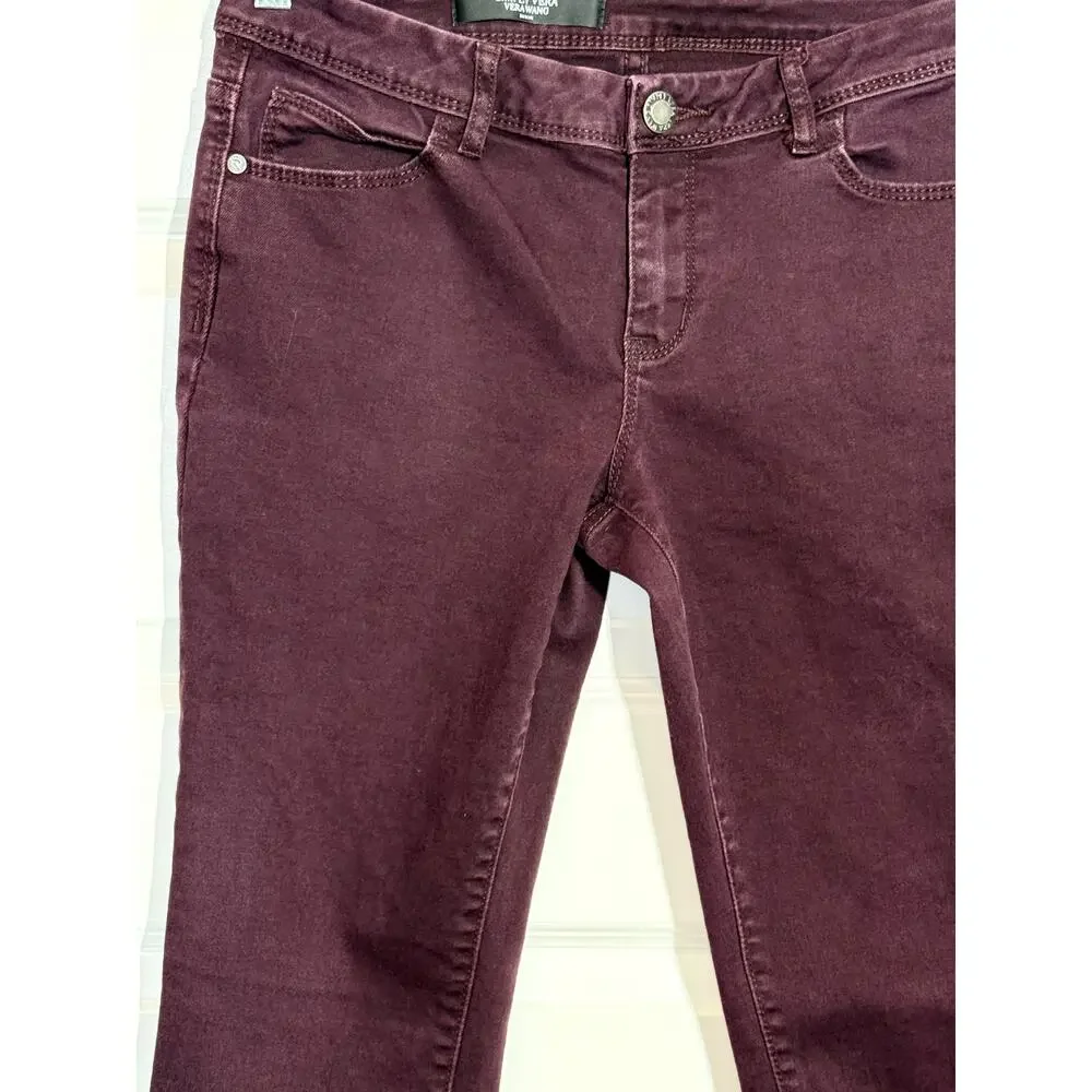 Simply Vera Wang Denim, Burgundy / Maroon Skinny Jean, Size 4